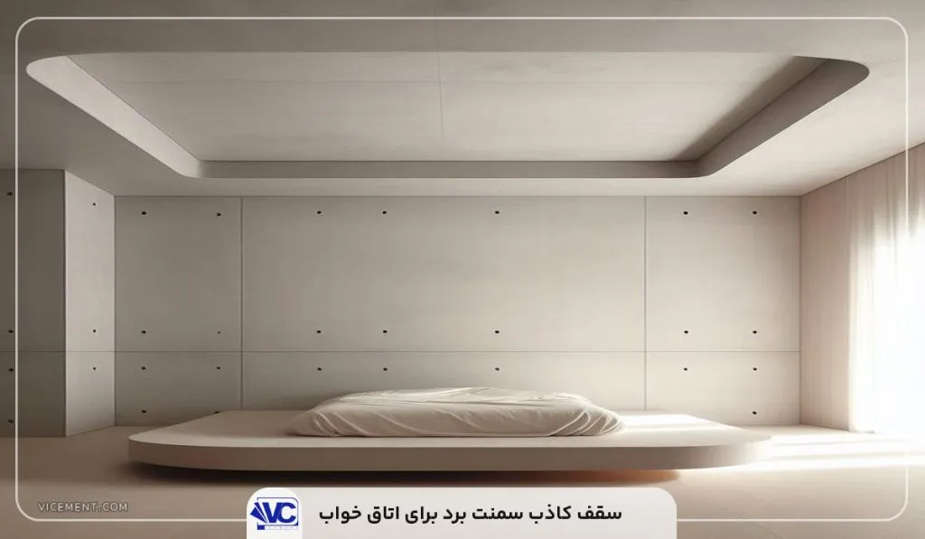 سقف کاذب سمنت برد برای اتاق خواب